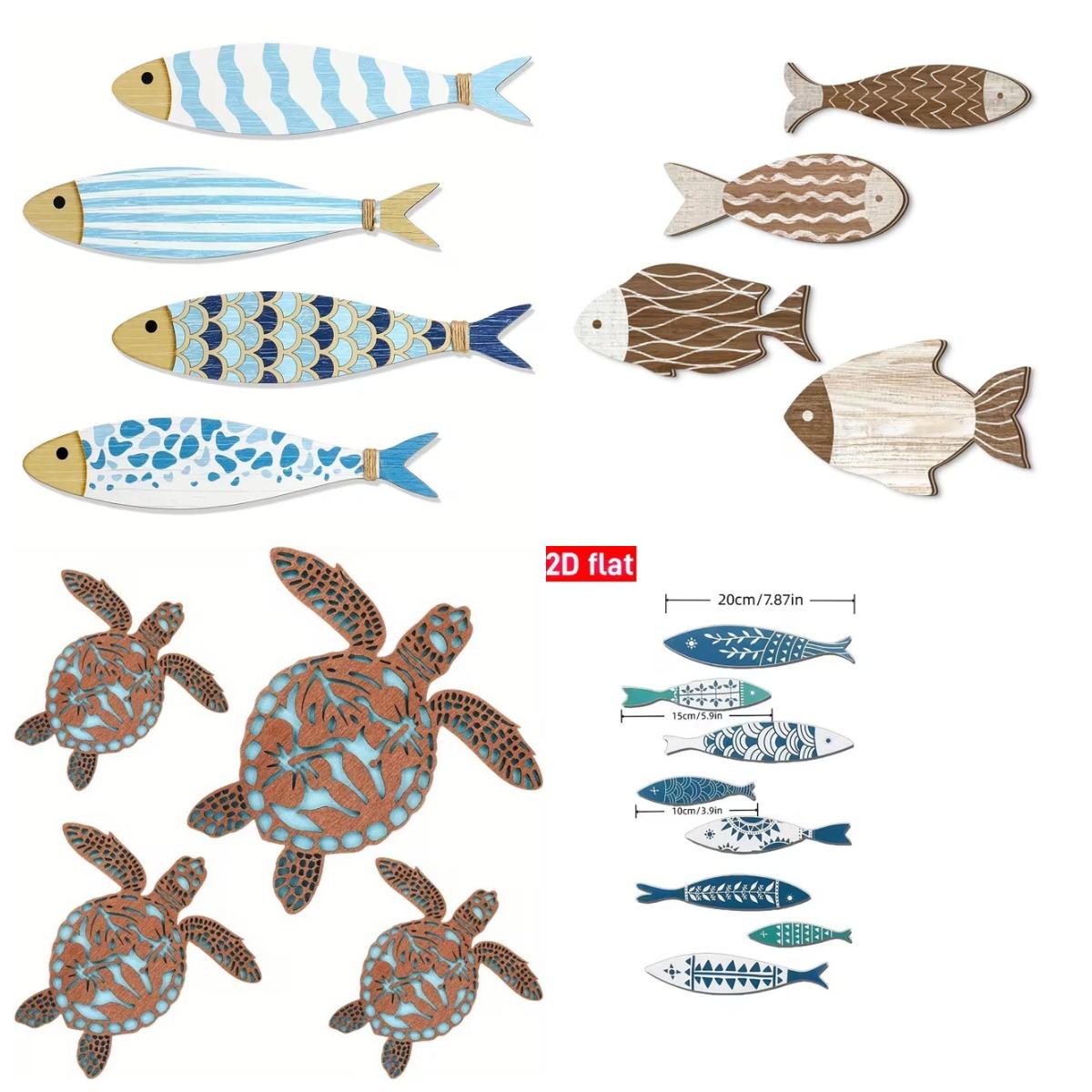 A Set of 4 Wooden Fish Wall De - огляд і ціна Woodworking Glue